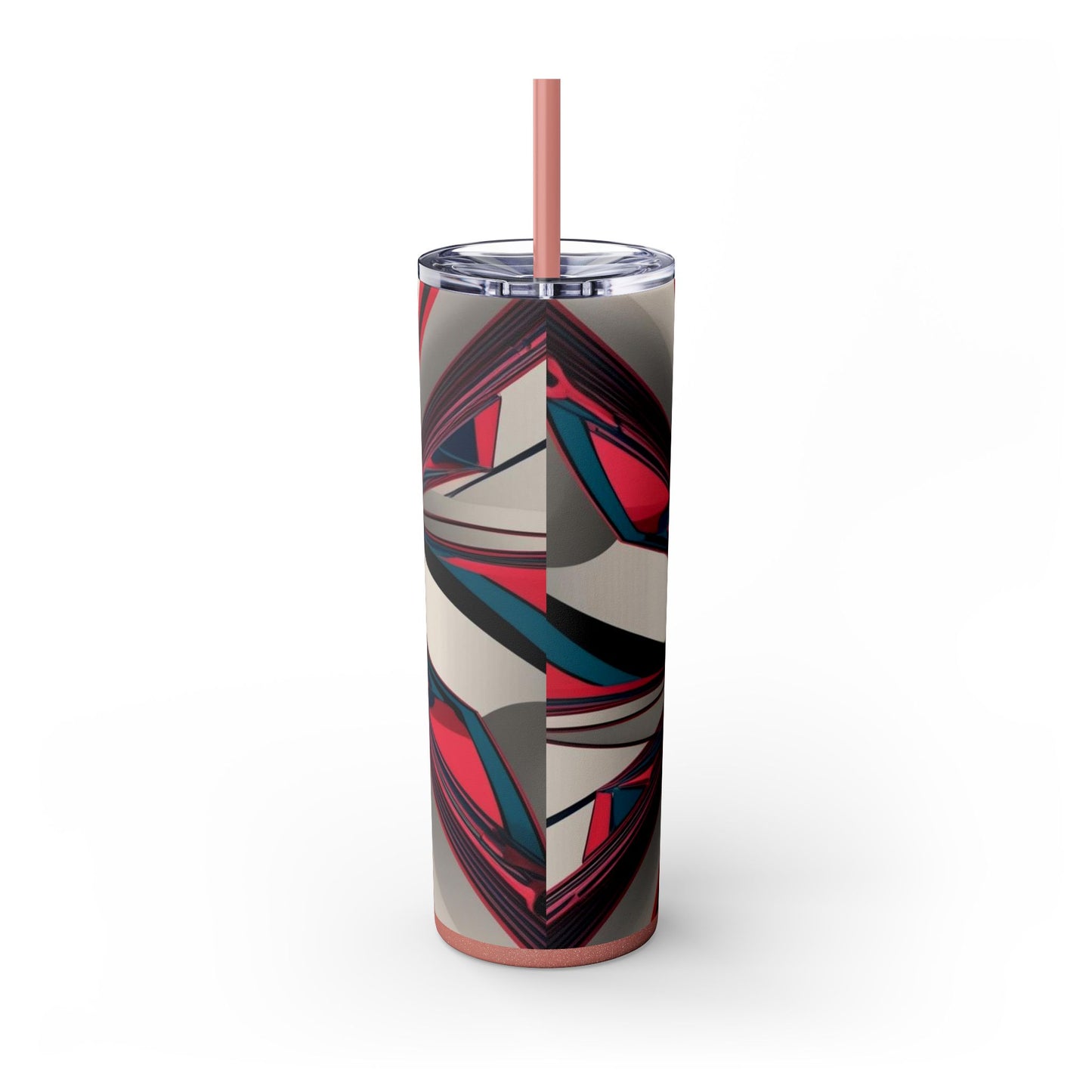 Optical Illusion Skinny Tumbler with Straw, 20oz