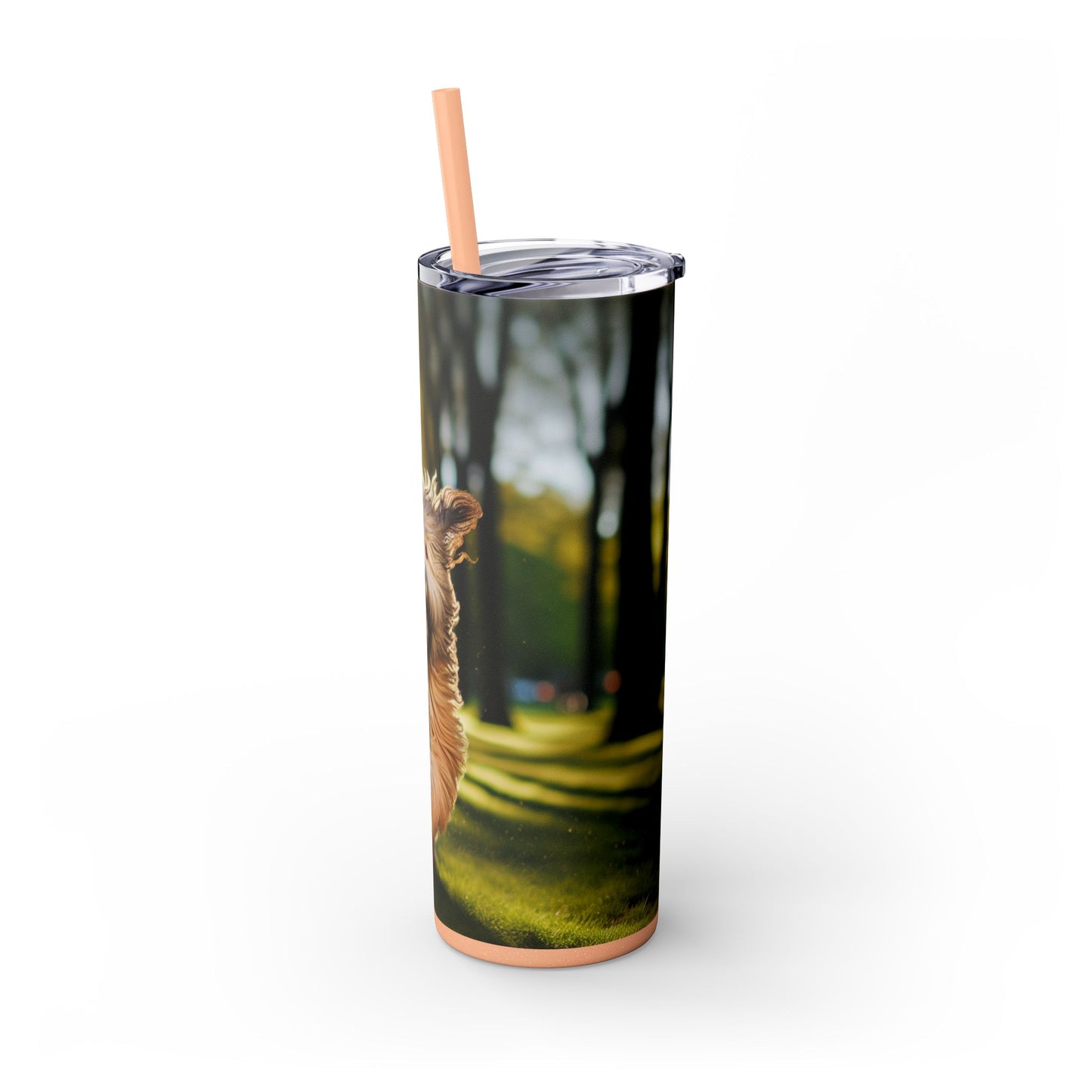 Polish Lowland Sheepdog Skinny Tumbler with Straw, 20oz
