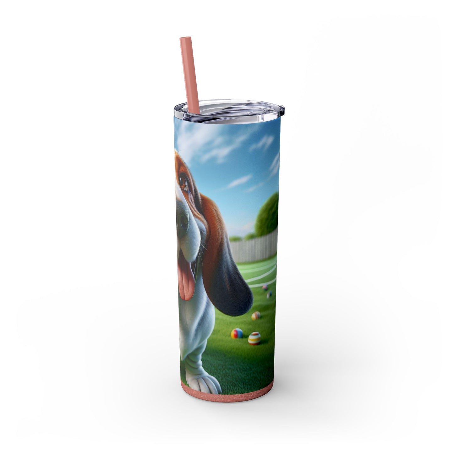 Basset Hound Tumbler with Straw, 20oz