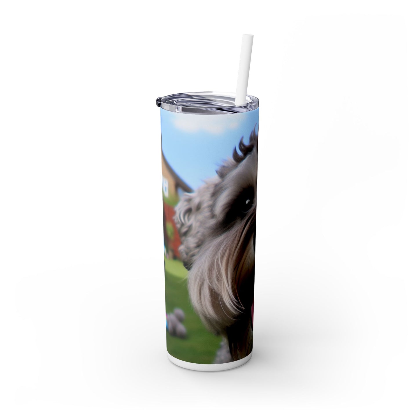 Schnoodle Skinny Tumbler with Straw, 20oz