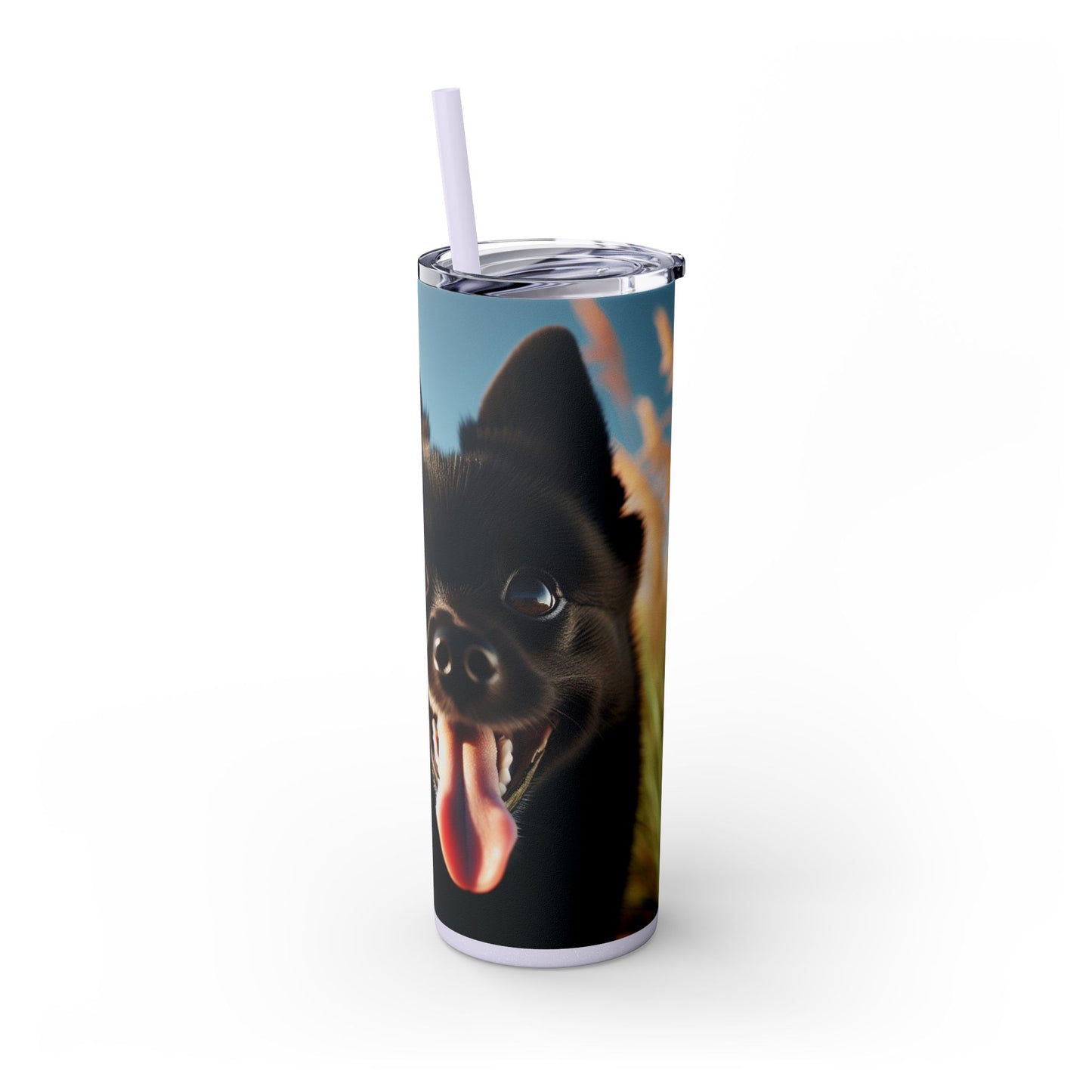 Schipperke Skinny Tumbler with Straw, 20oz