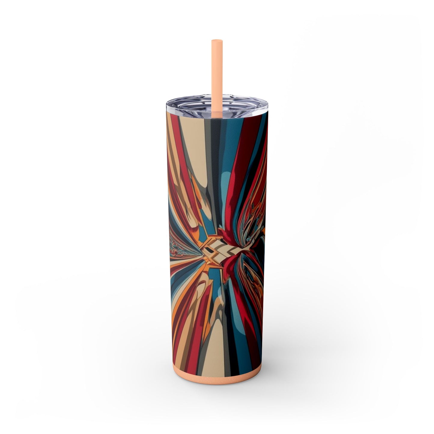 Optical Illusion Skinny Tumbler with Straw, 20oz