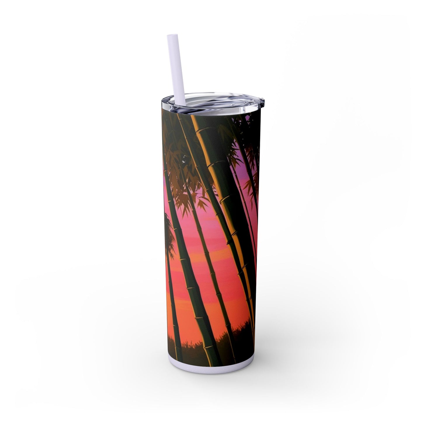 Bamboo Forest Sunrise Skinny Tumbler with Straw, 20oz