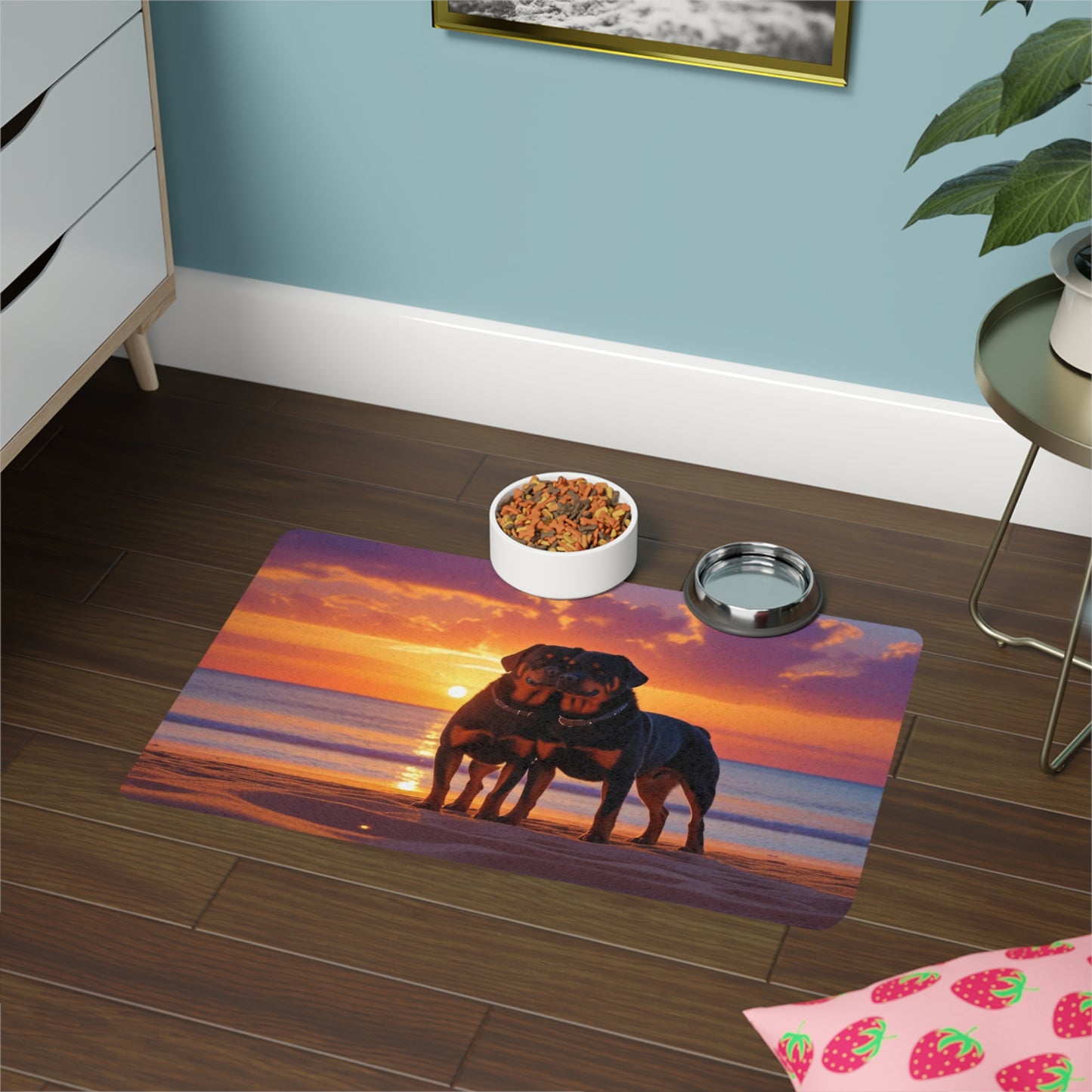 Pet Food Mat (12x18) - Rottweiler Love