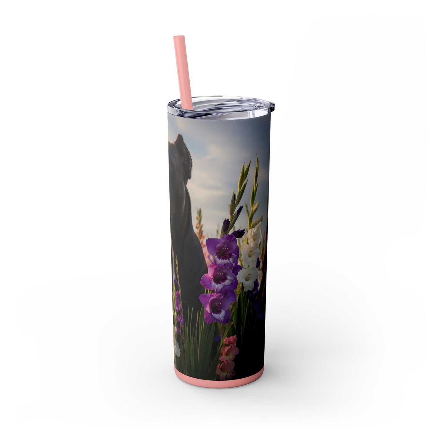 Cane Corso Skinny Tumbler with Straw, 20oz