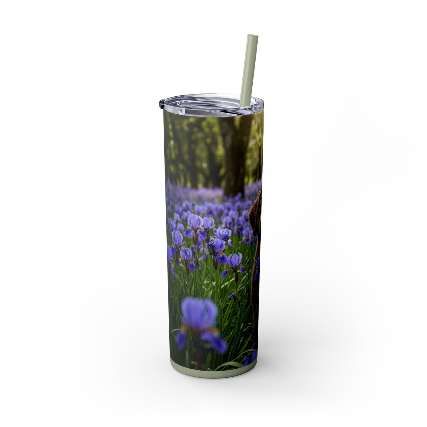 Portuguese Water Dog Skinny Tumbler with Straw, 20oz