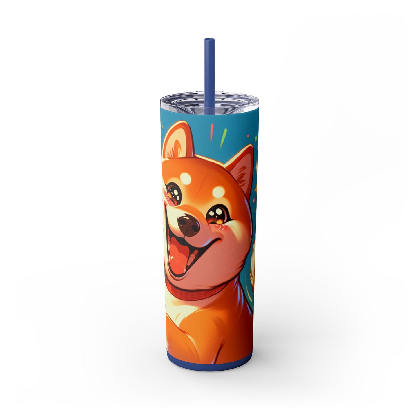 Shiba Inu Skinny Tumbler with Straw, 20oz
