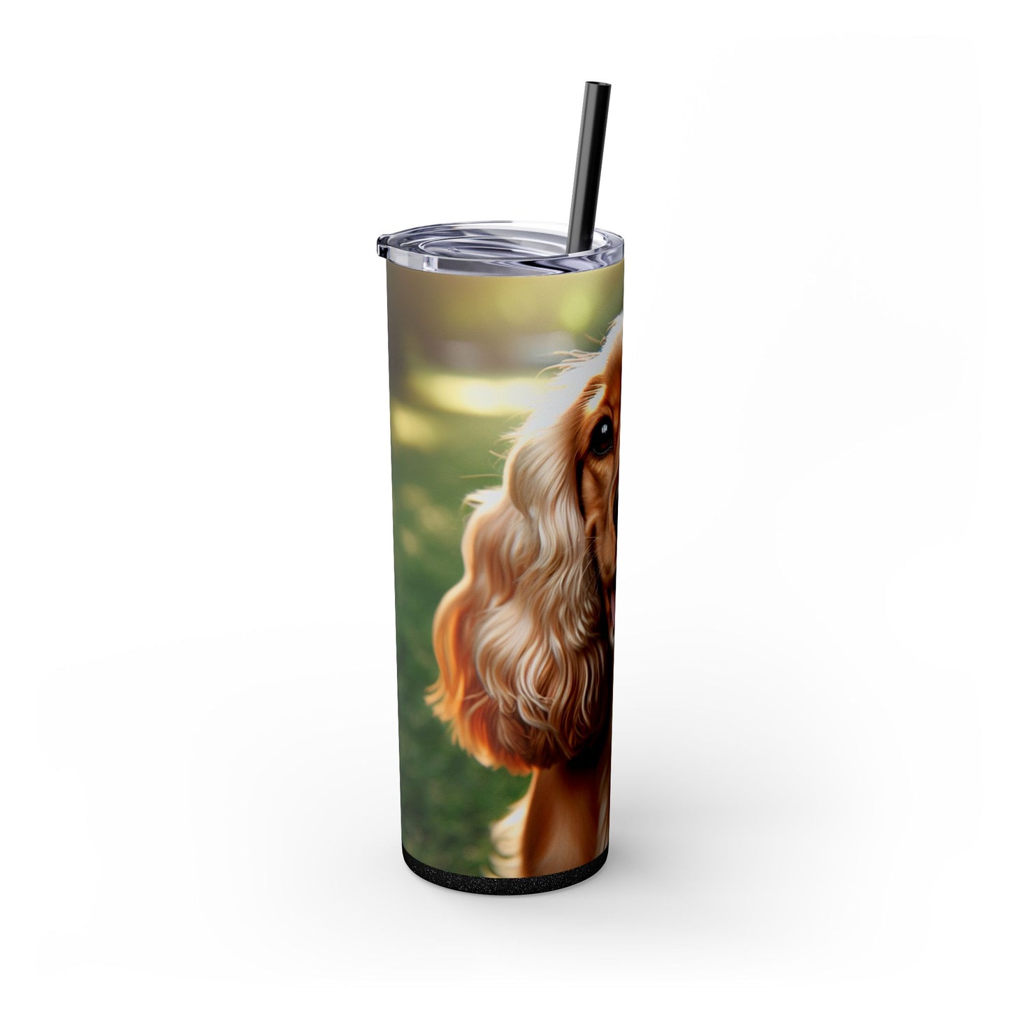 English Cocker Spaniel Skinny Tumbler with Straw, 20oz