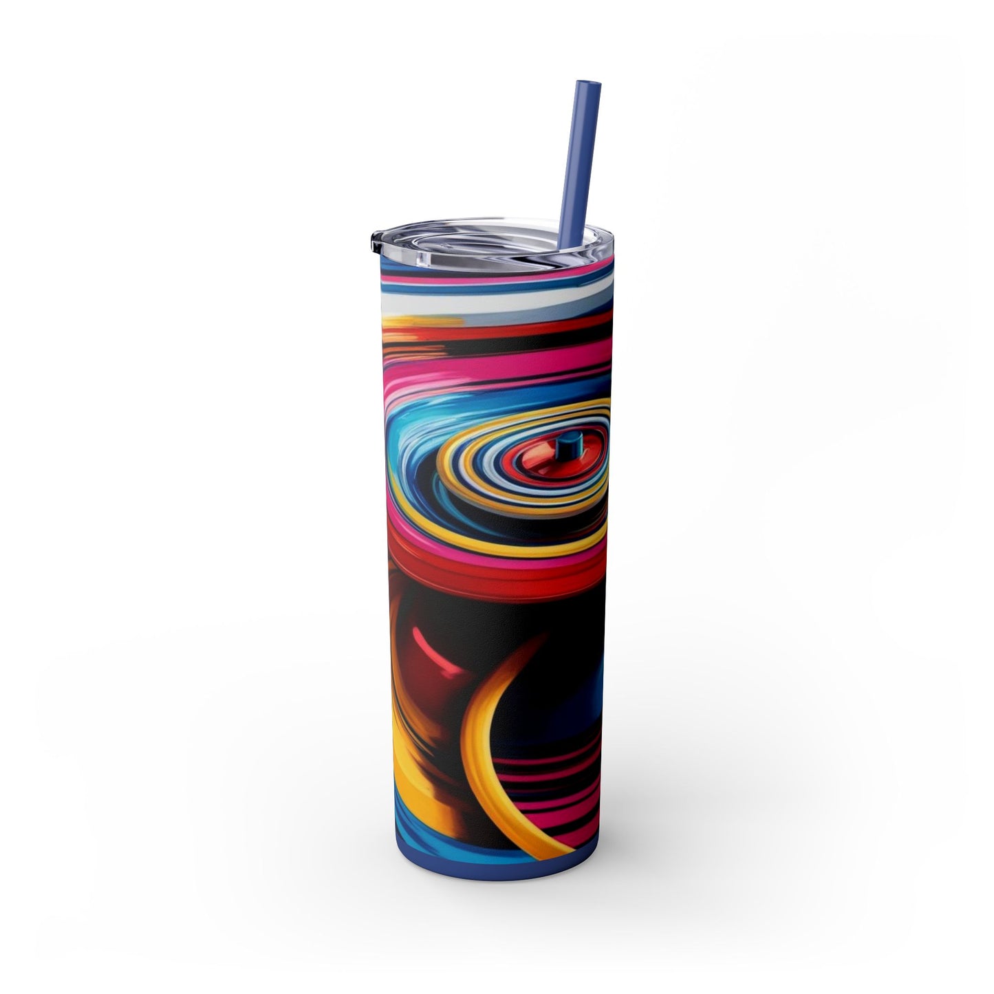 Optical Illusion Skinny Tumbler with Straw, 20oz