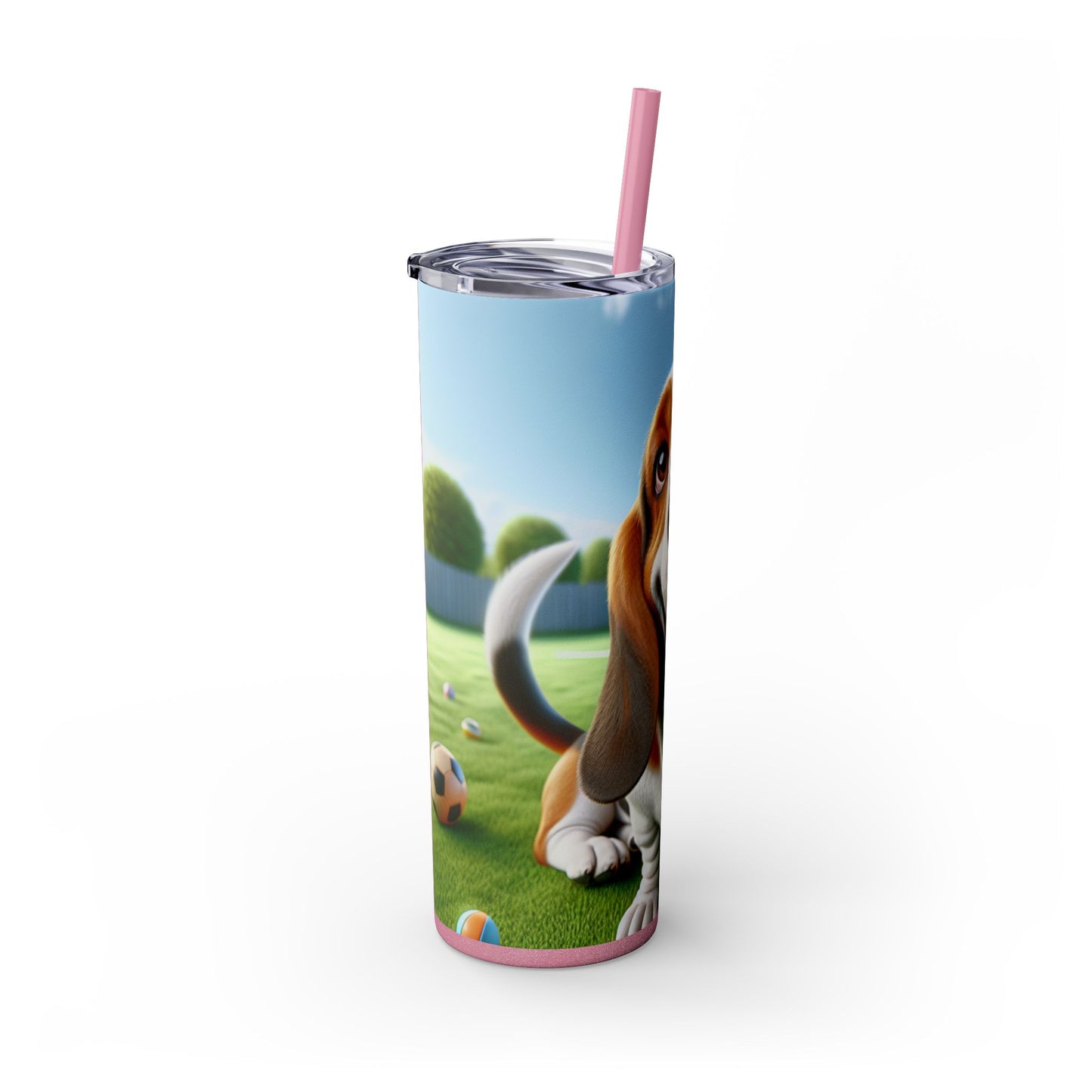 Basset Hound Tumbler with Straw, 20oz