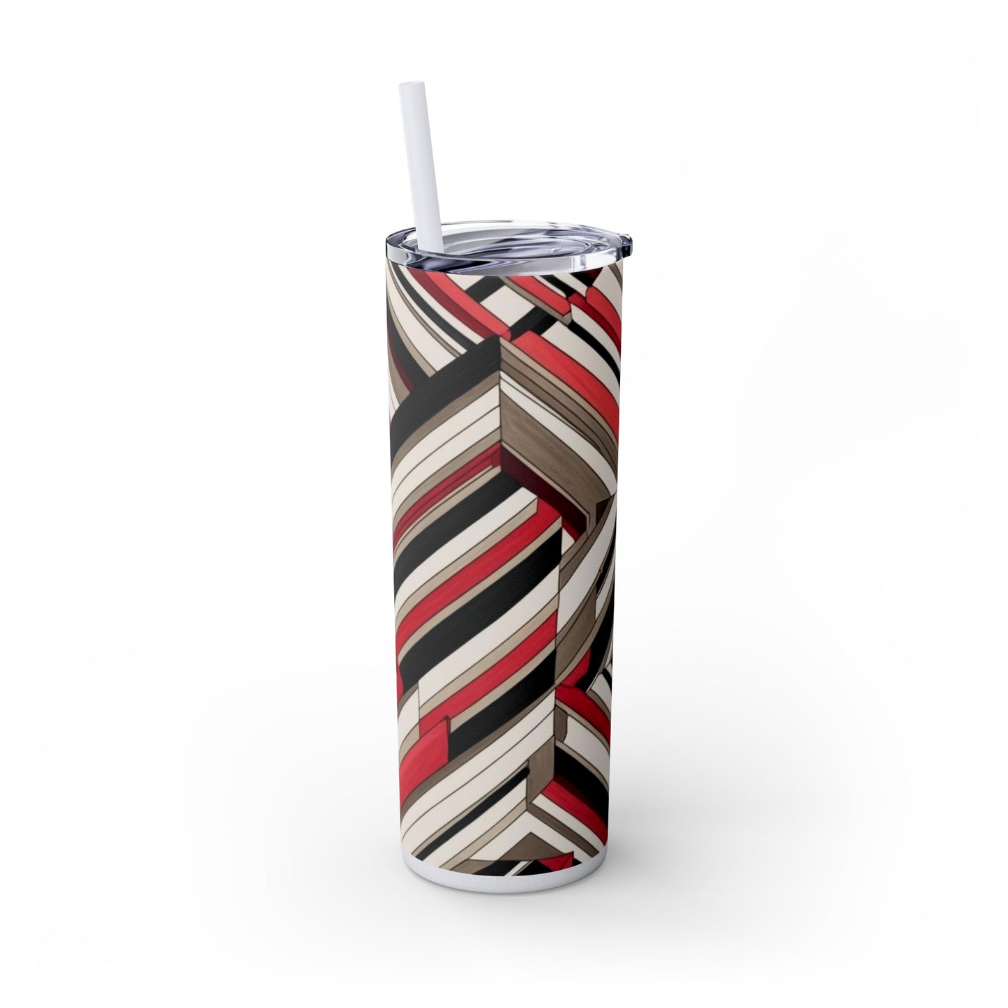 Optical Illusion Skinny Tumbler with Straw, 20oz
