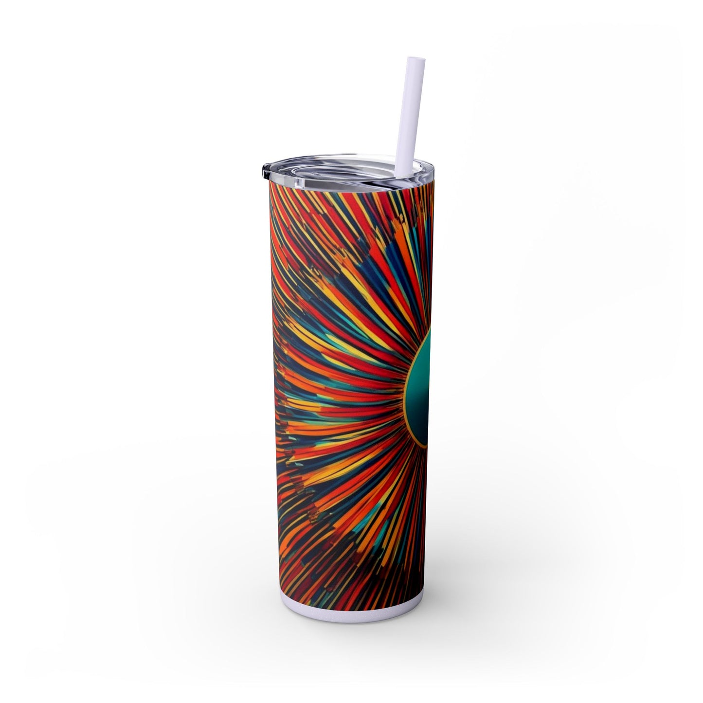Optical Illusion Skinny Tumbler with Straw, 20oz