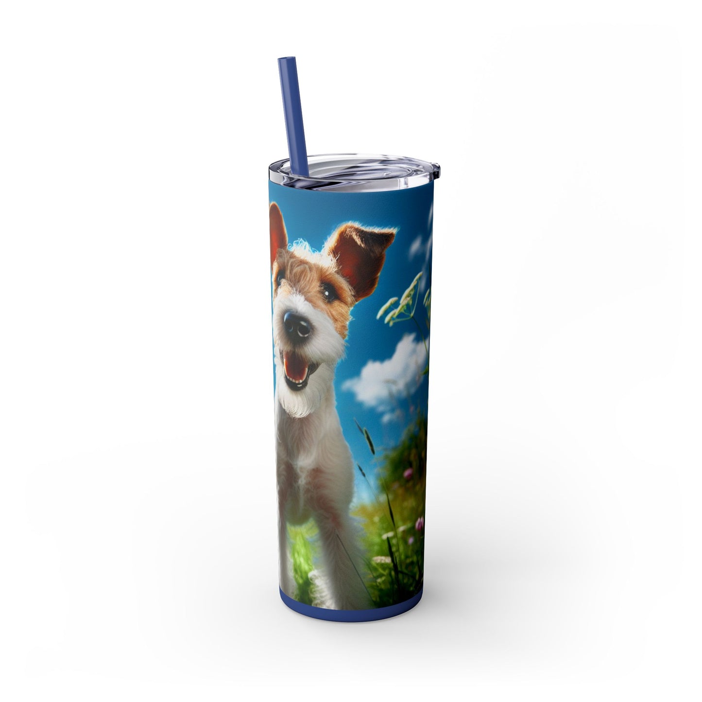 Fox Terrier Tumbler with Straw, 20oz