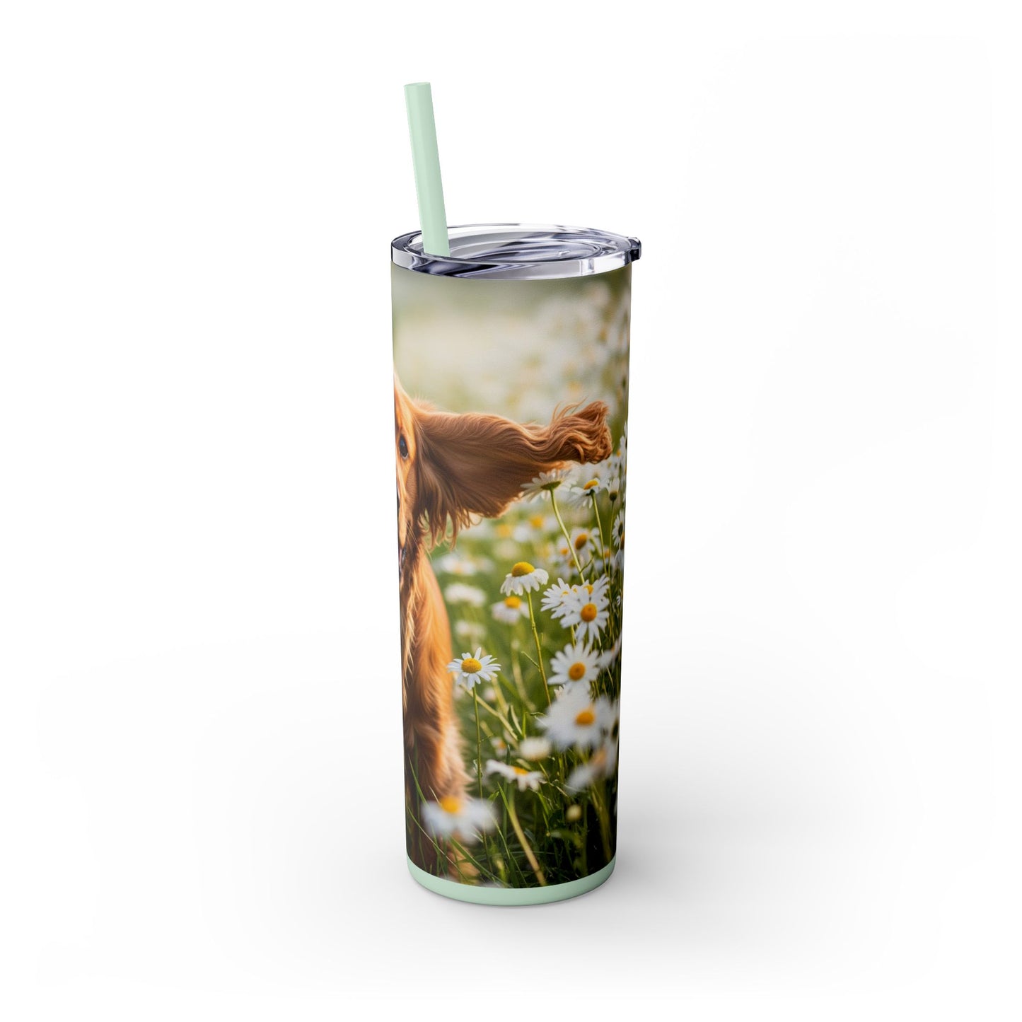 English Cocker Spaniel Skinny Tumbler with Straw, 20oz