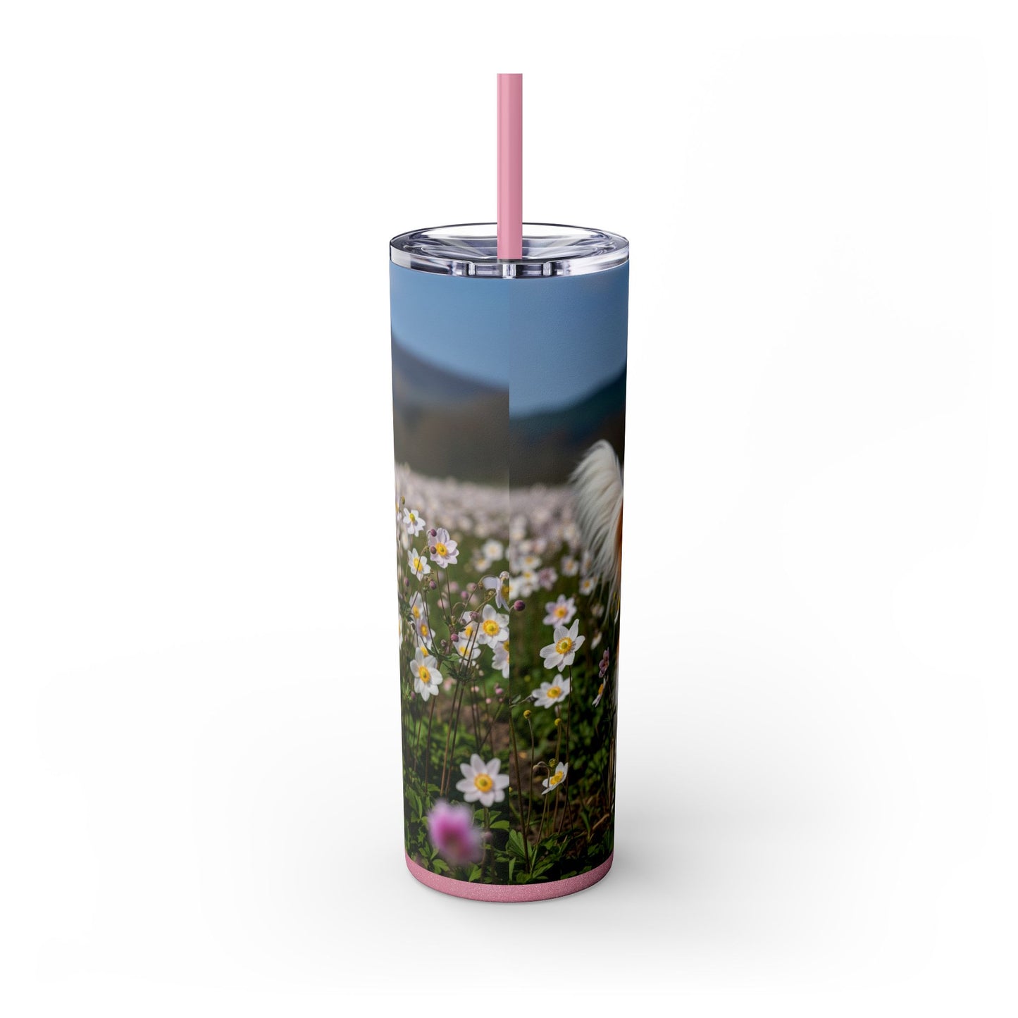 Nederlandse Kooikerhondje Skinny Tumbler with Straw, 20oz