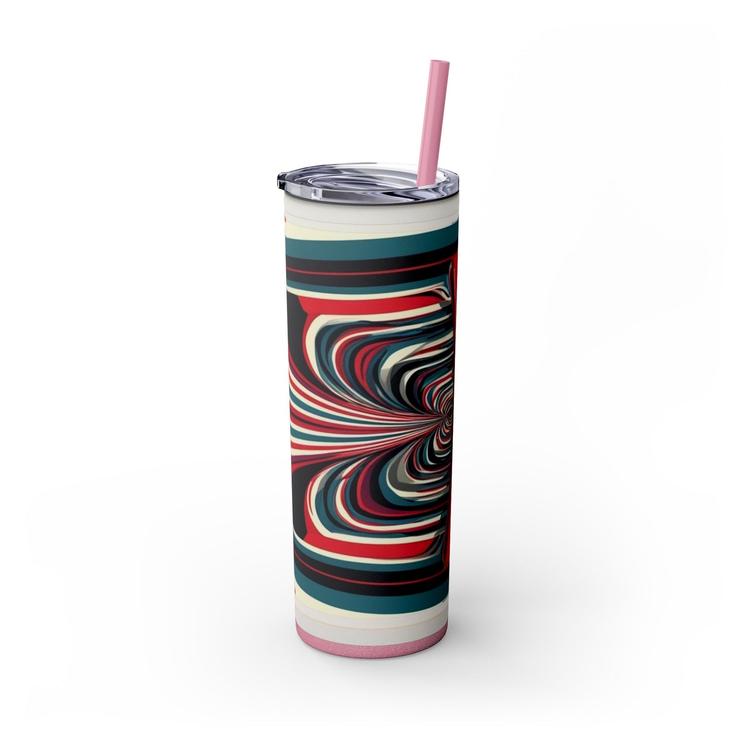 Optical Illusion Skinny Tumbler with Straw, 20oz
