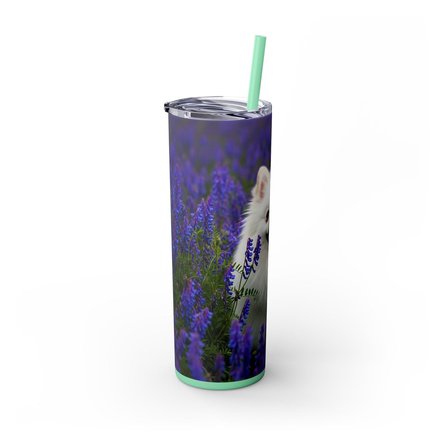 Pomeranian Skinny Tumbler with Straw, 20oz