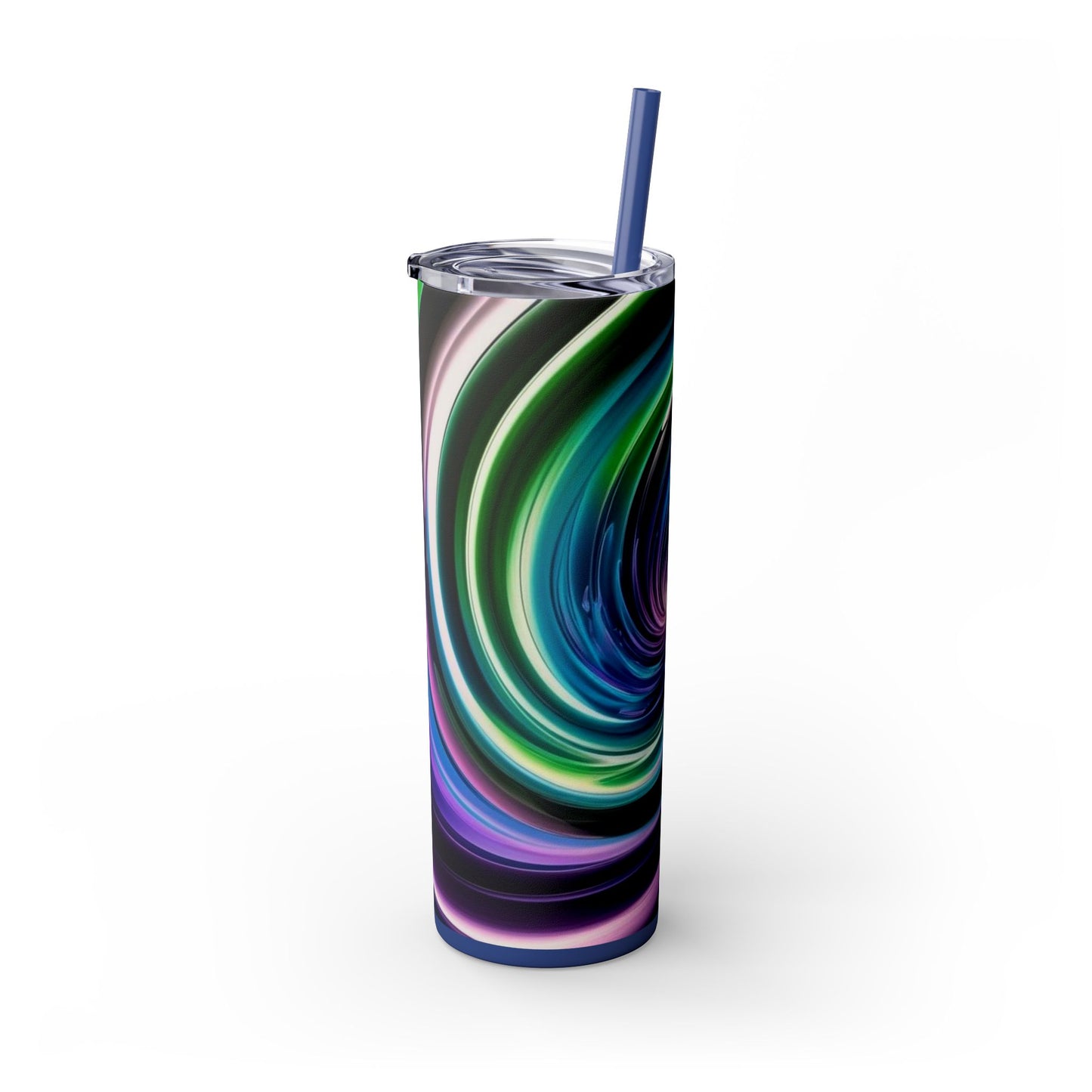 Optical Illusion Skinny Tumbler with Straw, 20oz