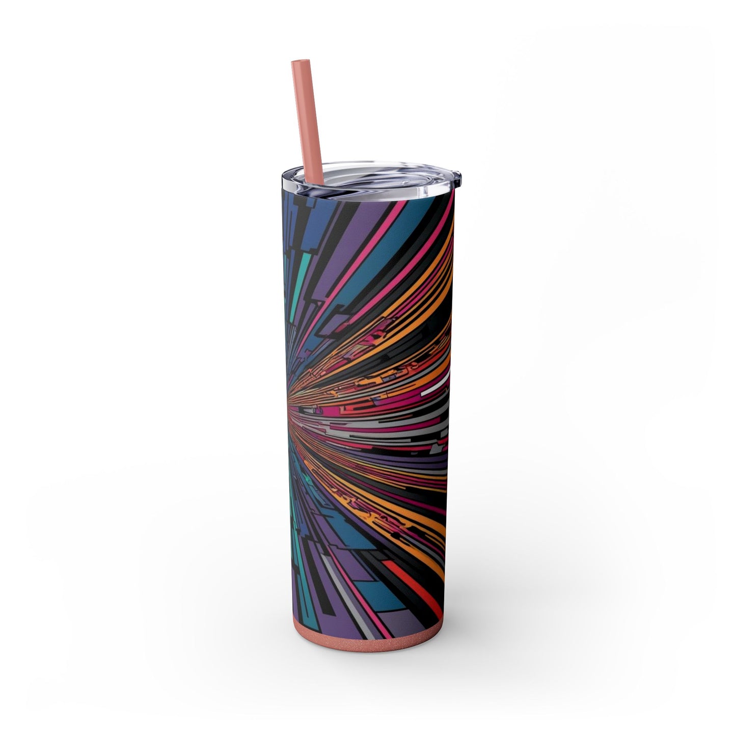 Optical Illusion Skinny Tumbler with Straw, 20oz