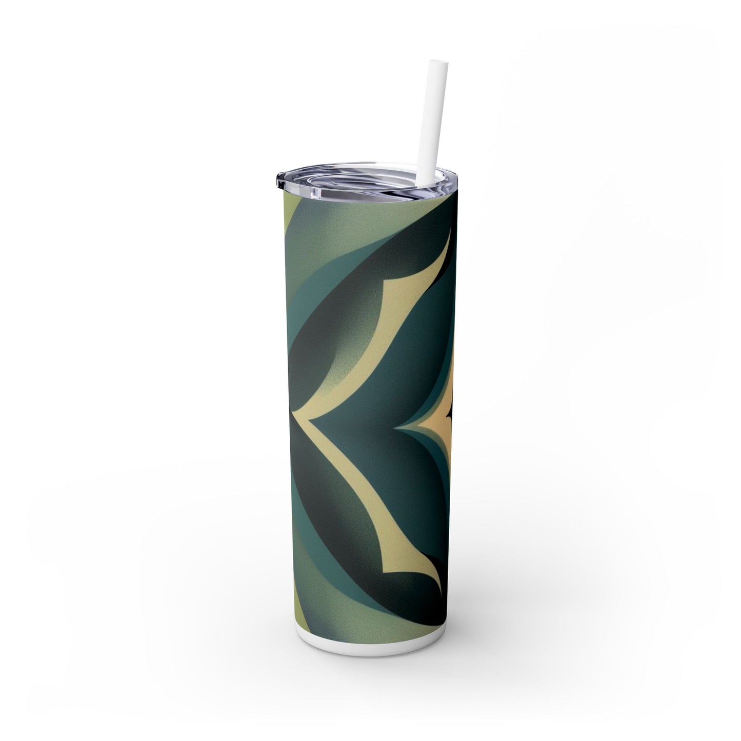 Optical Illusion Skinny Tumbler with Straw, 20oz