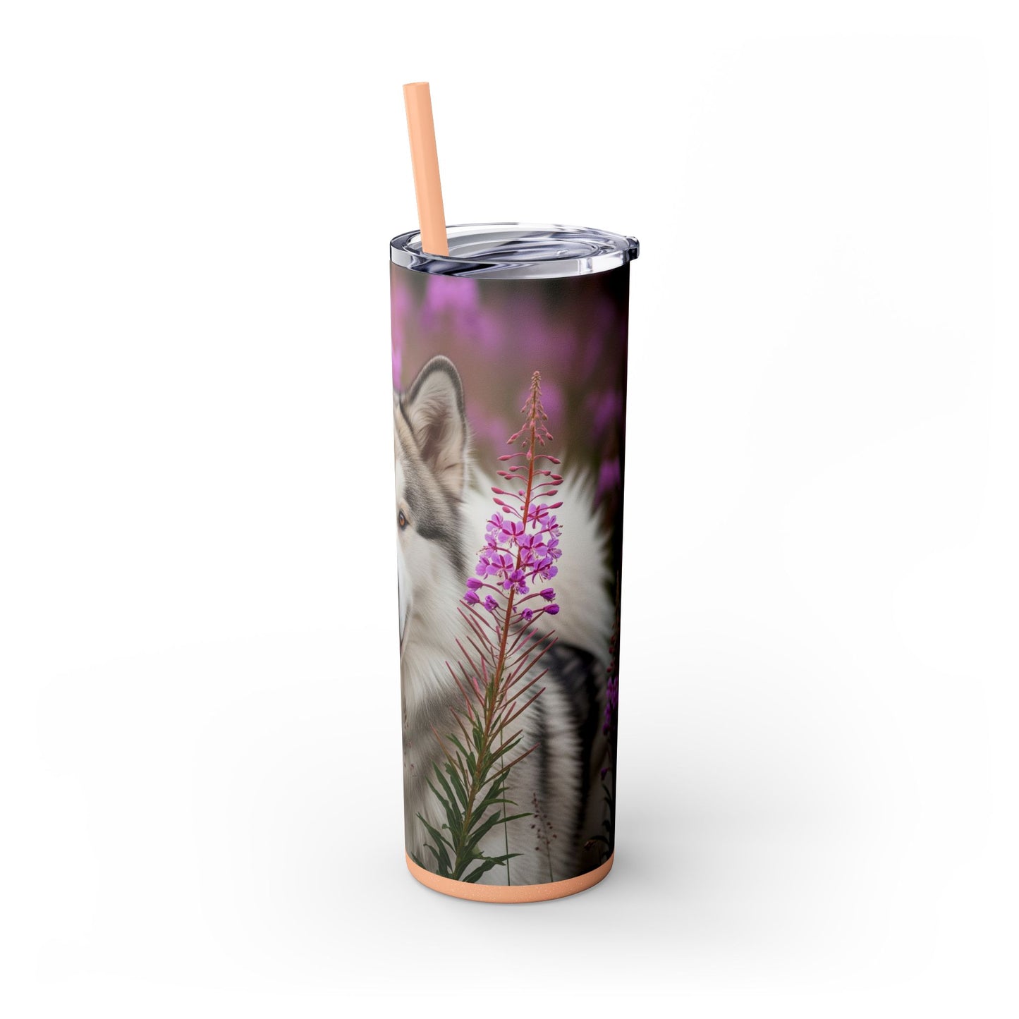 Alaskan Malamute Skinny Tumbler with Straw, 20oz