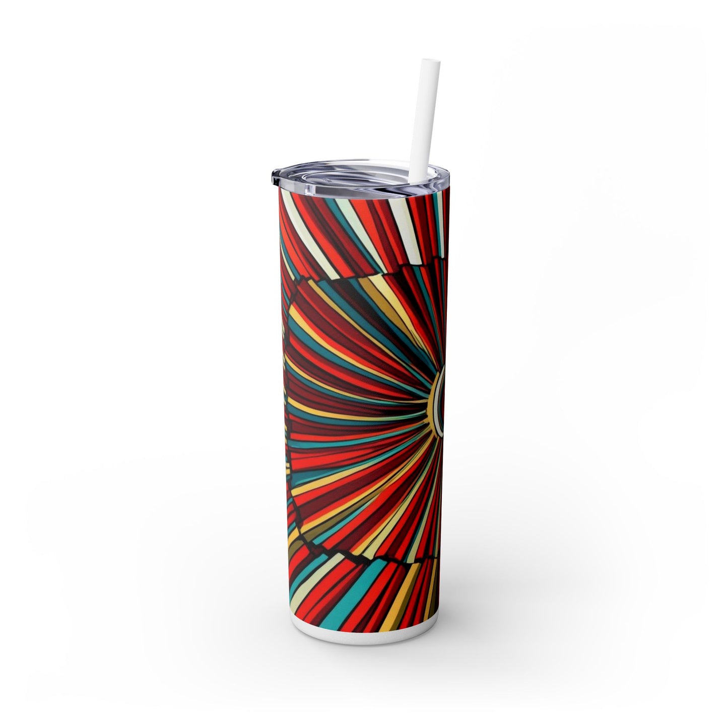 Optical Illusion Skinny Tumbler with Straw, 20oz