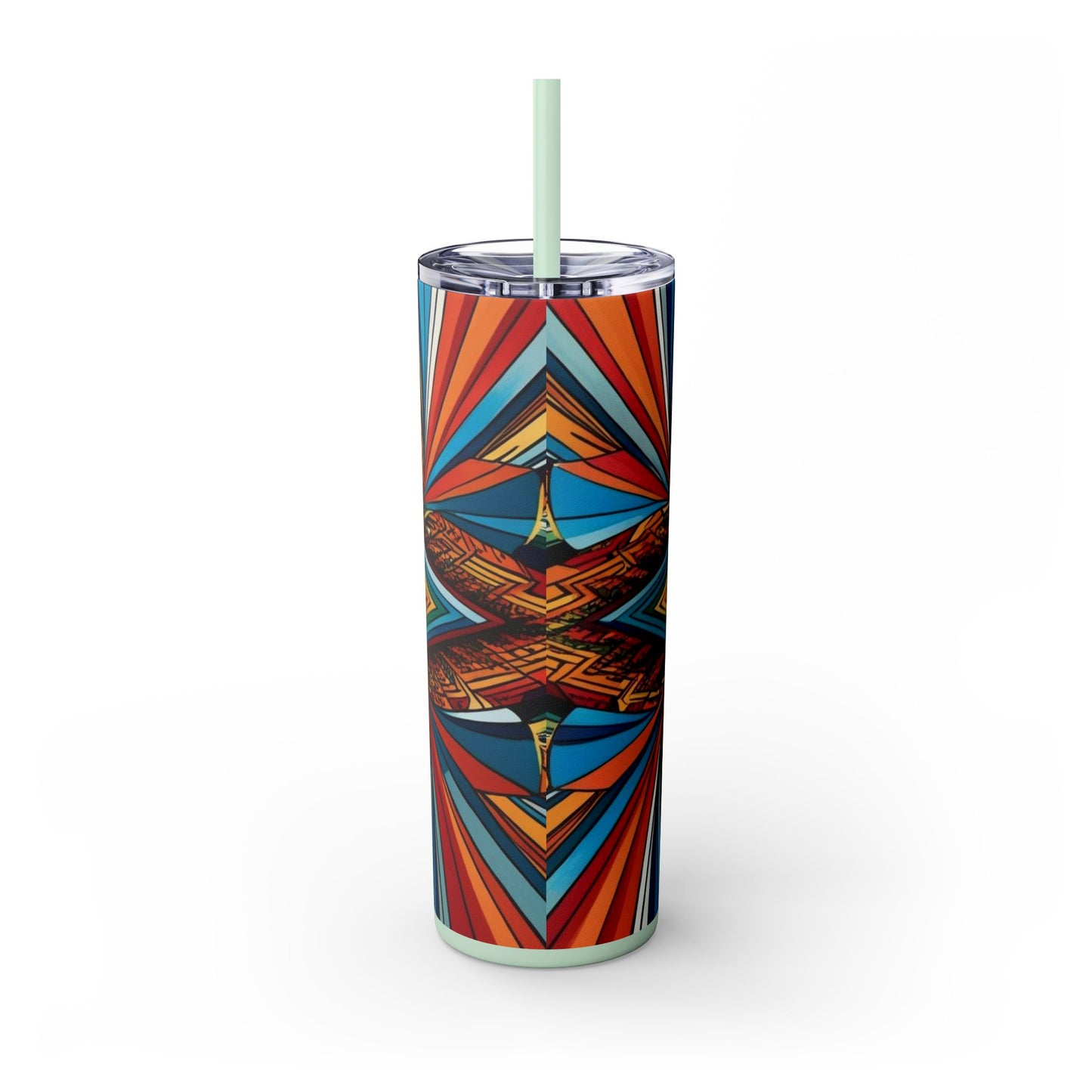 Optical Illusion Skinny Tumbler with Straw, 20oz