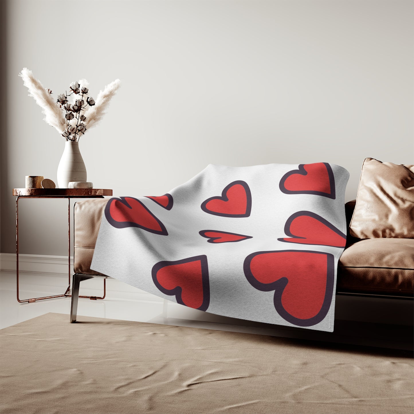 Hearts Sweatshirt Blanket