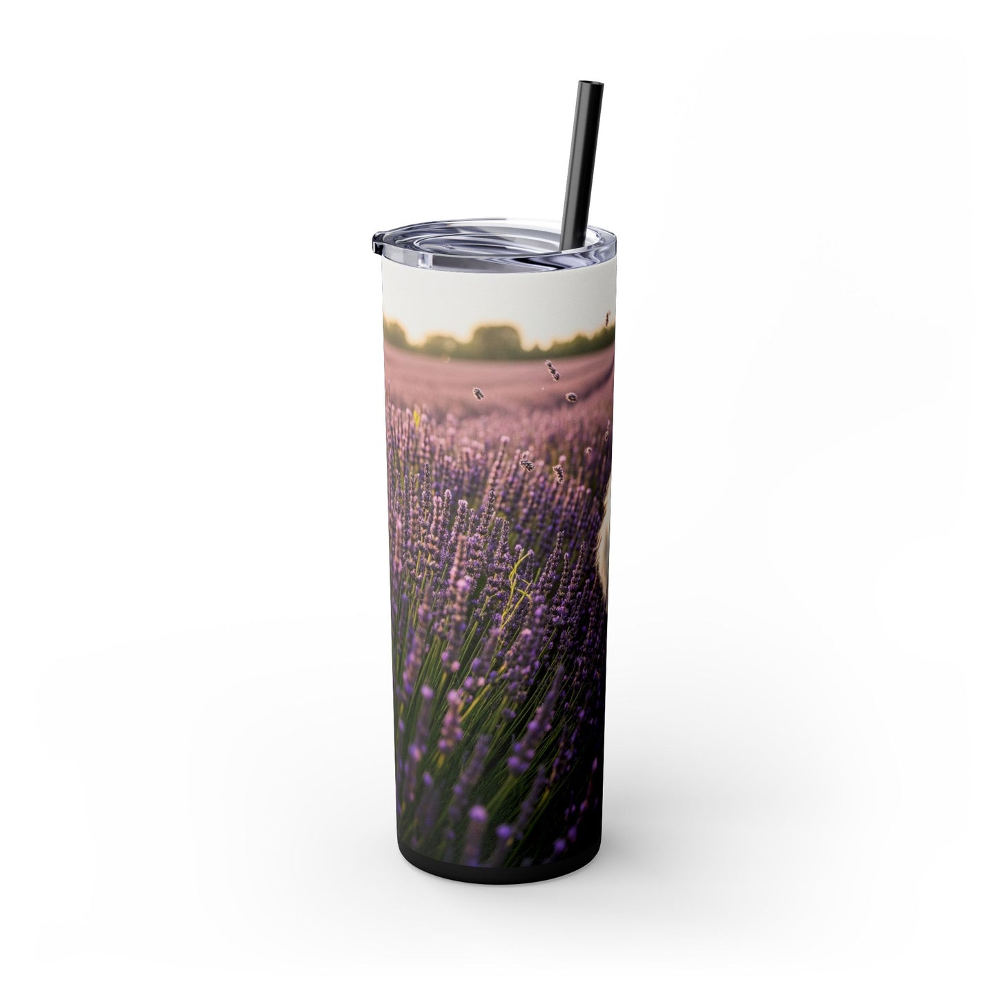 Poodle Skinny Tumbler with Straw, 20oz