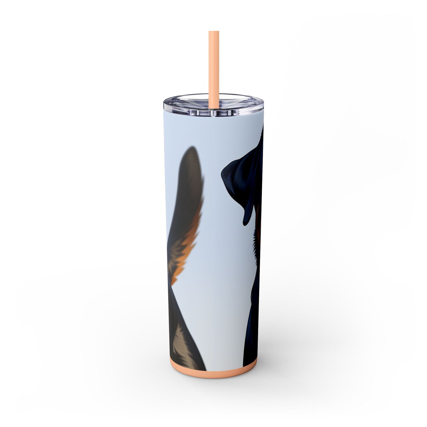 Rottweiler Skinny Tumbler with Straw, 20oz
