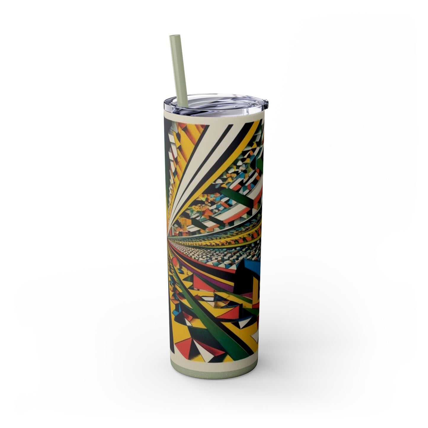 Optical Illusion Skinny Tumbler with Straw, 20oz