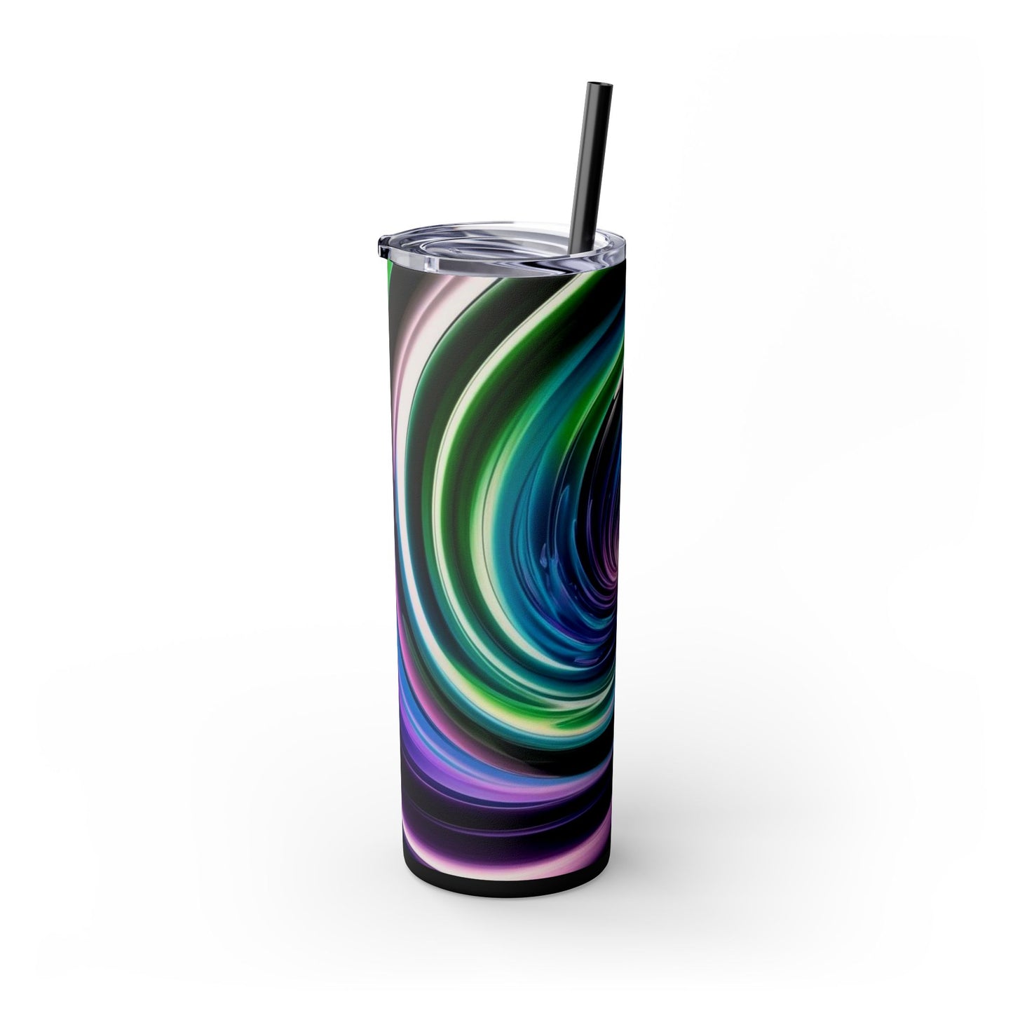 Optical Illusion Skinny Tumbler with Straw, 20oz
