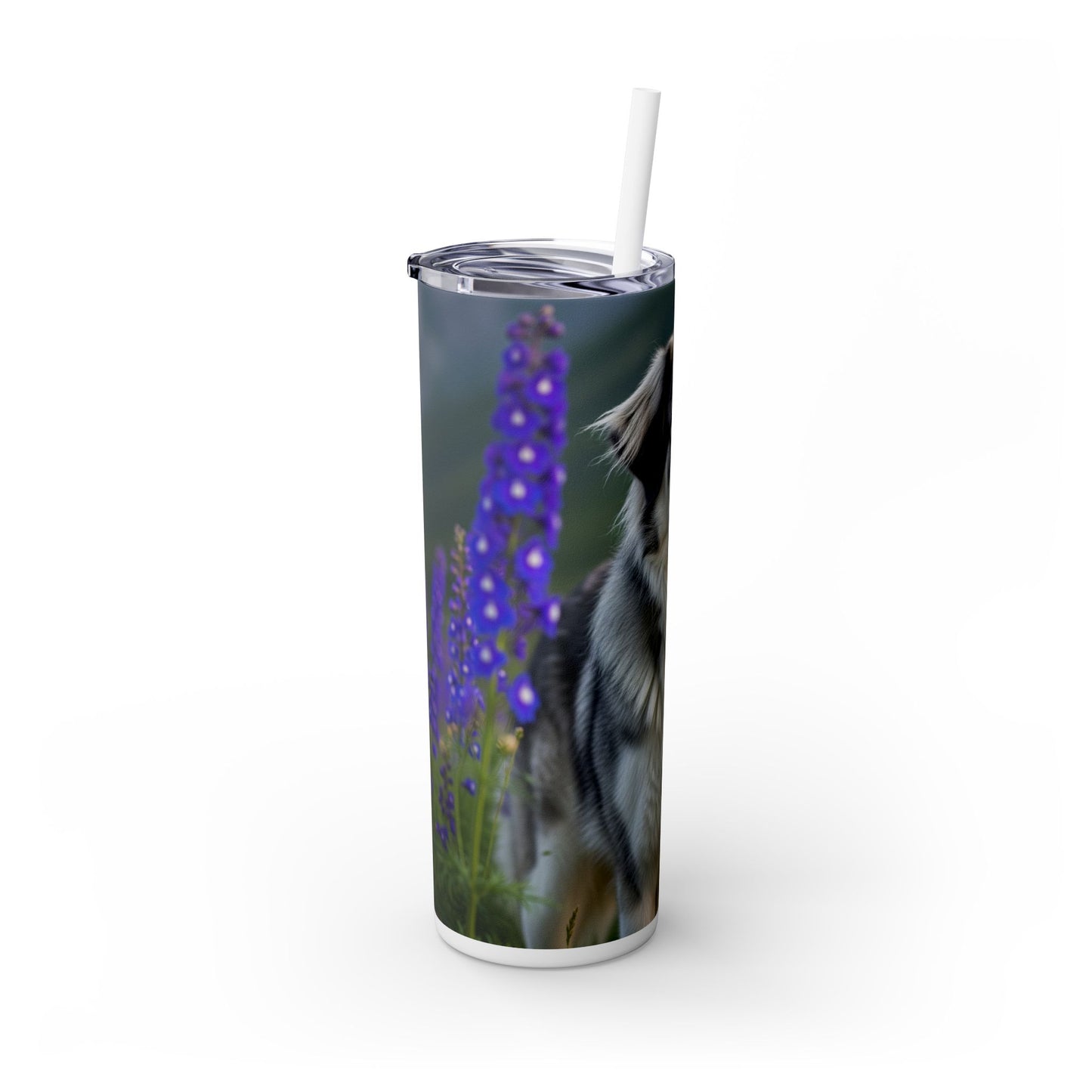 Tatra Shepherd Dog Skinny Tumbler with Straw, 20oz