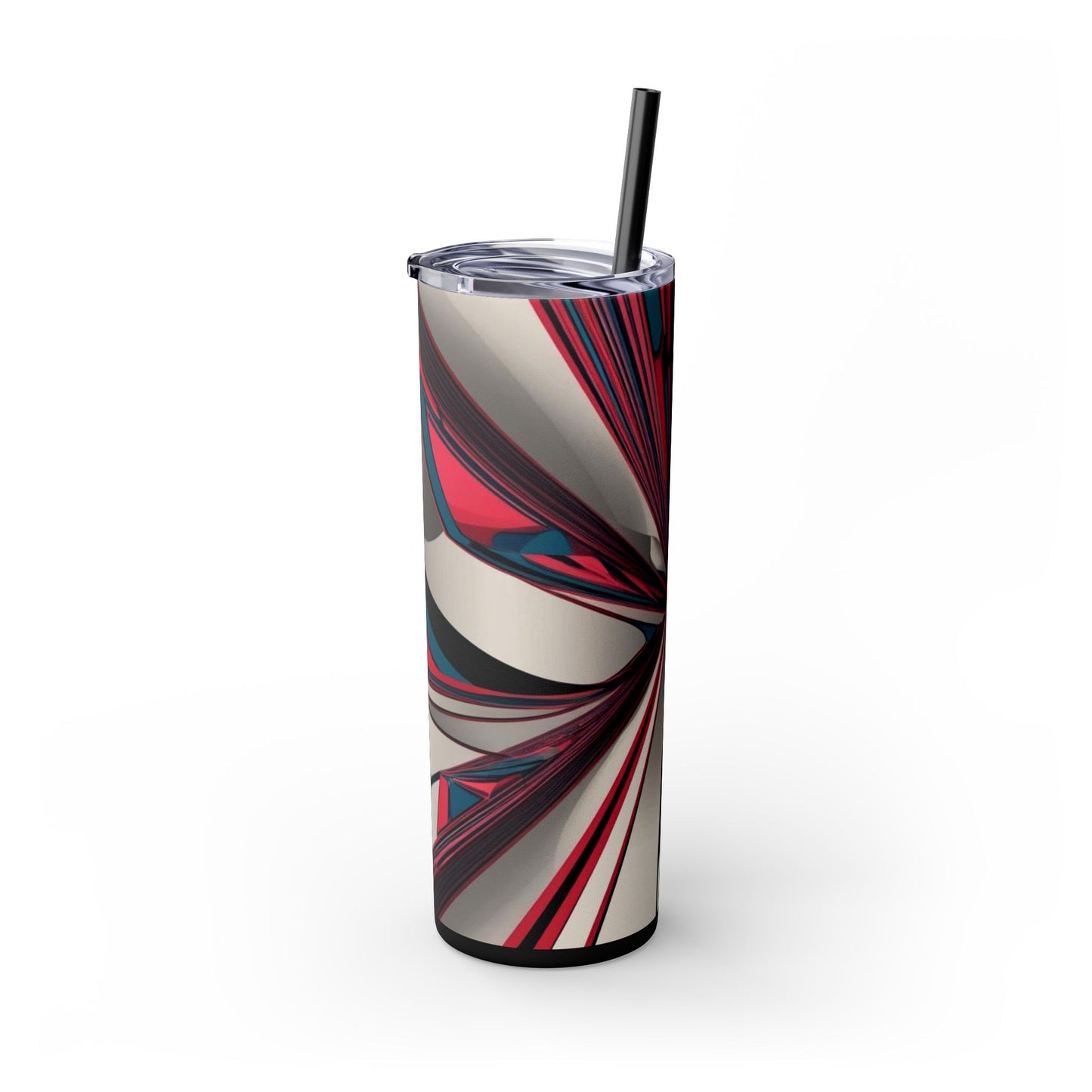 Optical Illusion Skinny Tumbler with Straw, 20oz