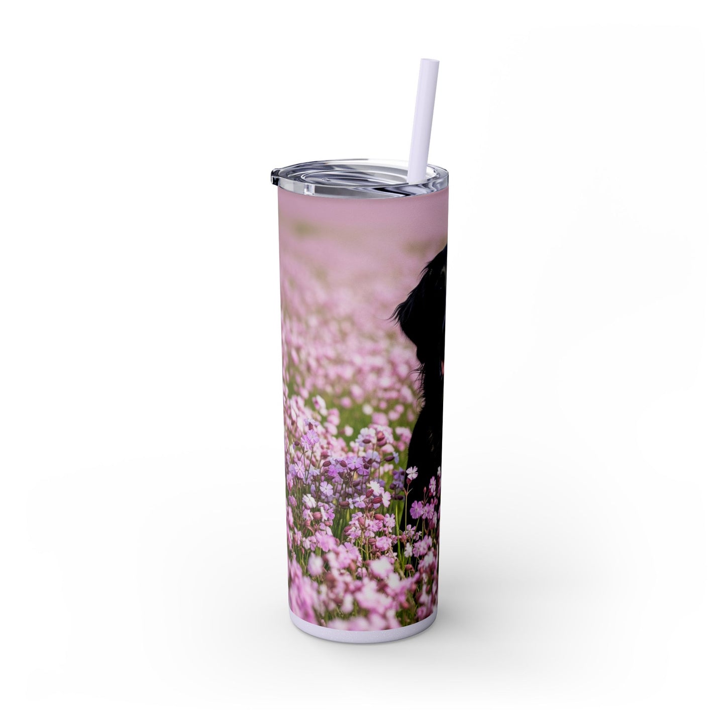Flat Coated Retriever Skinny Tumbler with Straw, 20oz