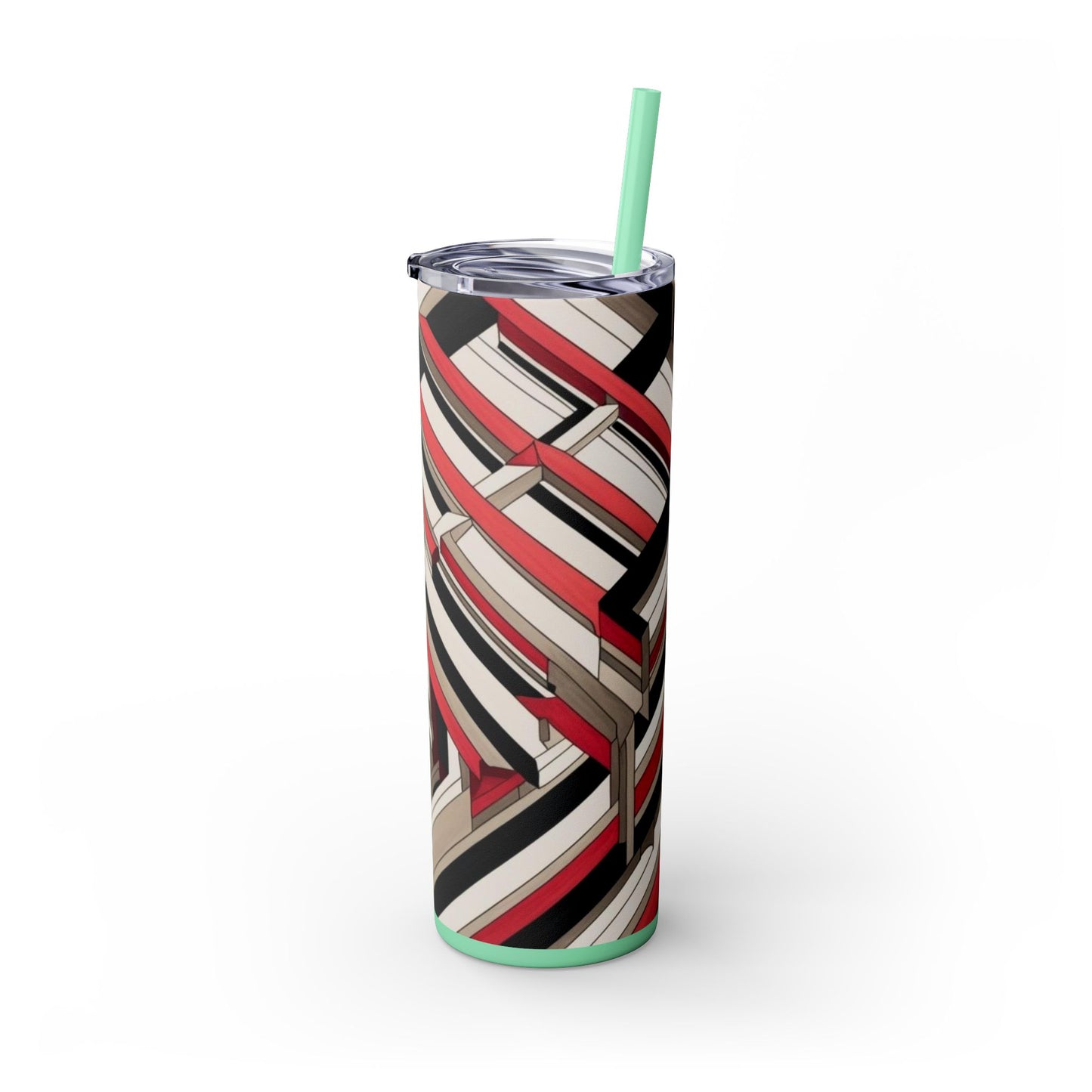 Optical Illusion Skinny Tumbler with Straw, 20oz
