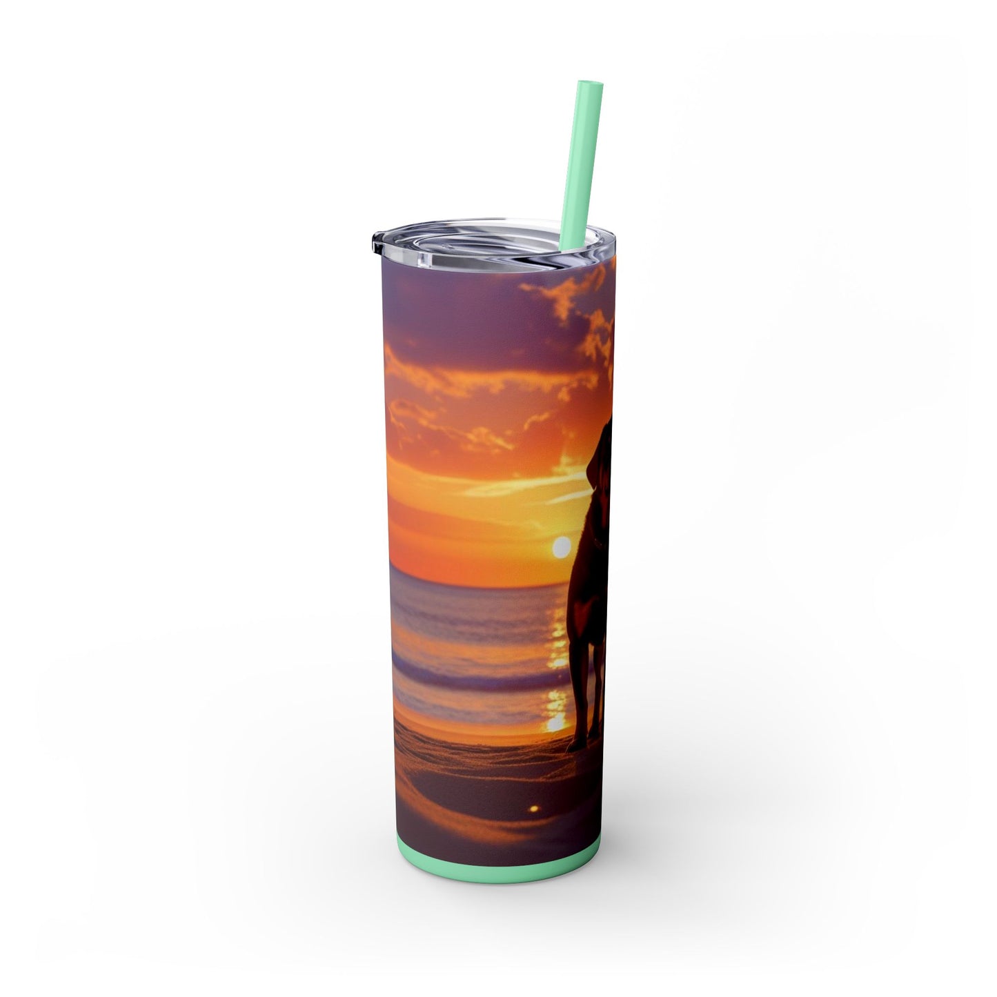 Rottweiler Love Skinny Tumbler with Straw, 20oz