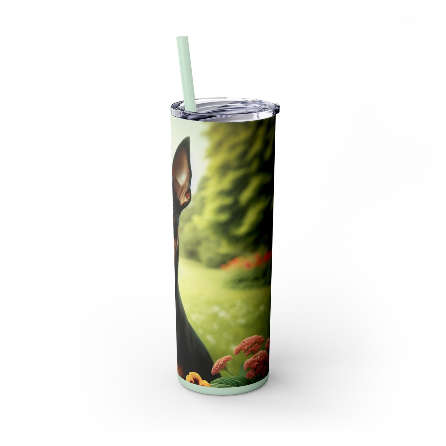 Manchester Terrier Skinny Tumbler with Straw, 20oz