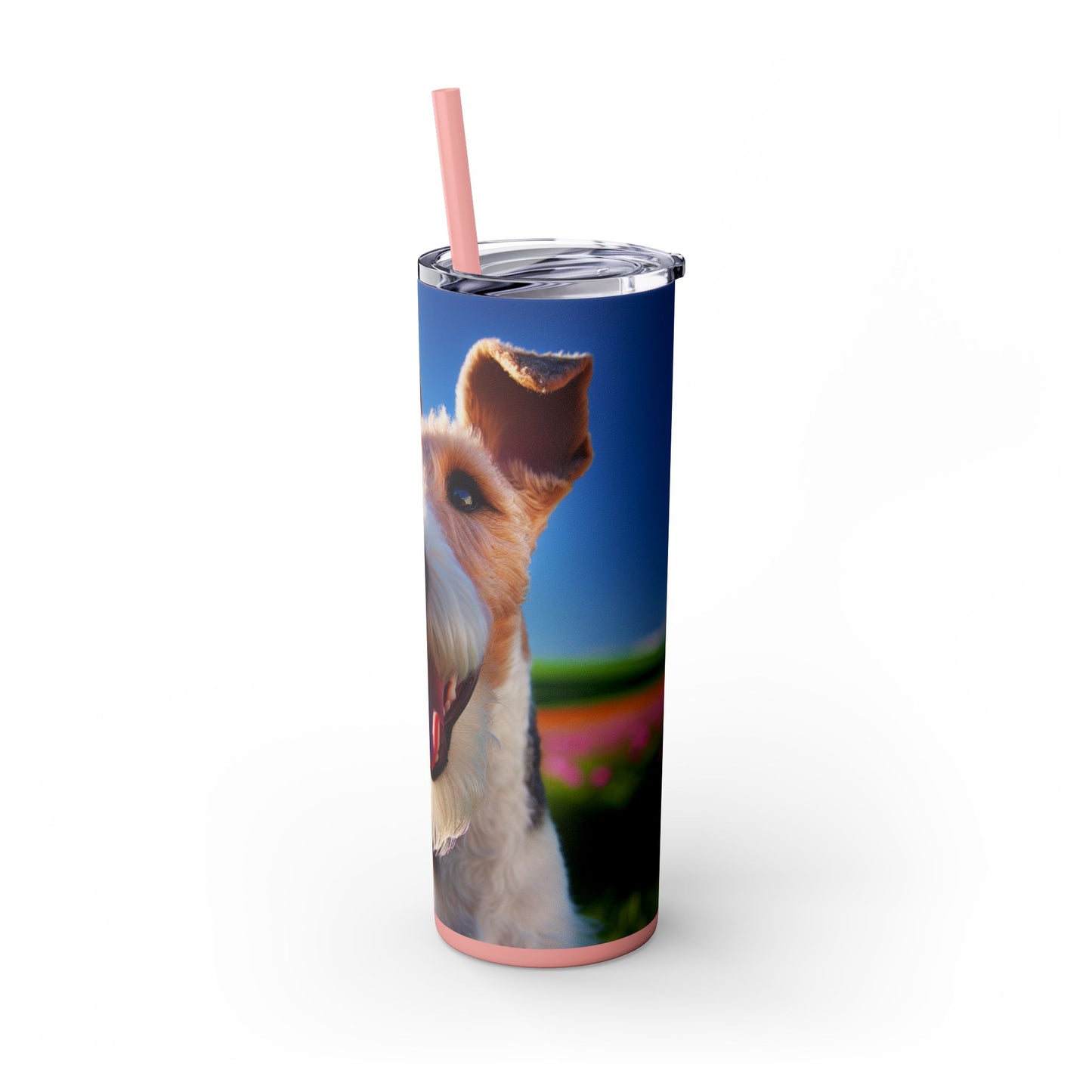 Wire Fox Terrier Skinny Tumbler with Straw, 20oz