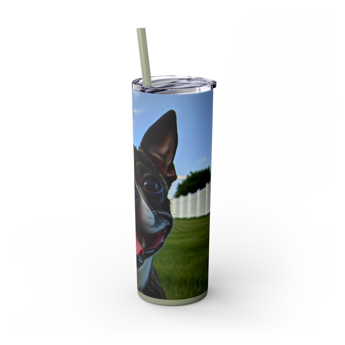 Boston Terrier Tumbler with Straw, 20oz