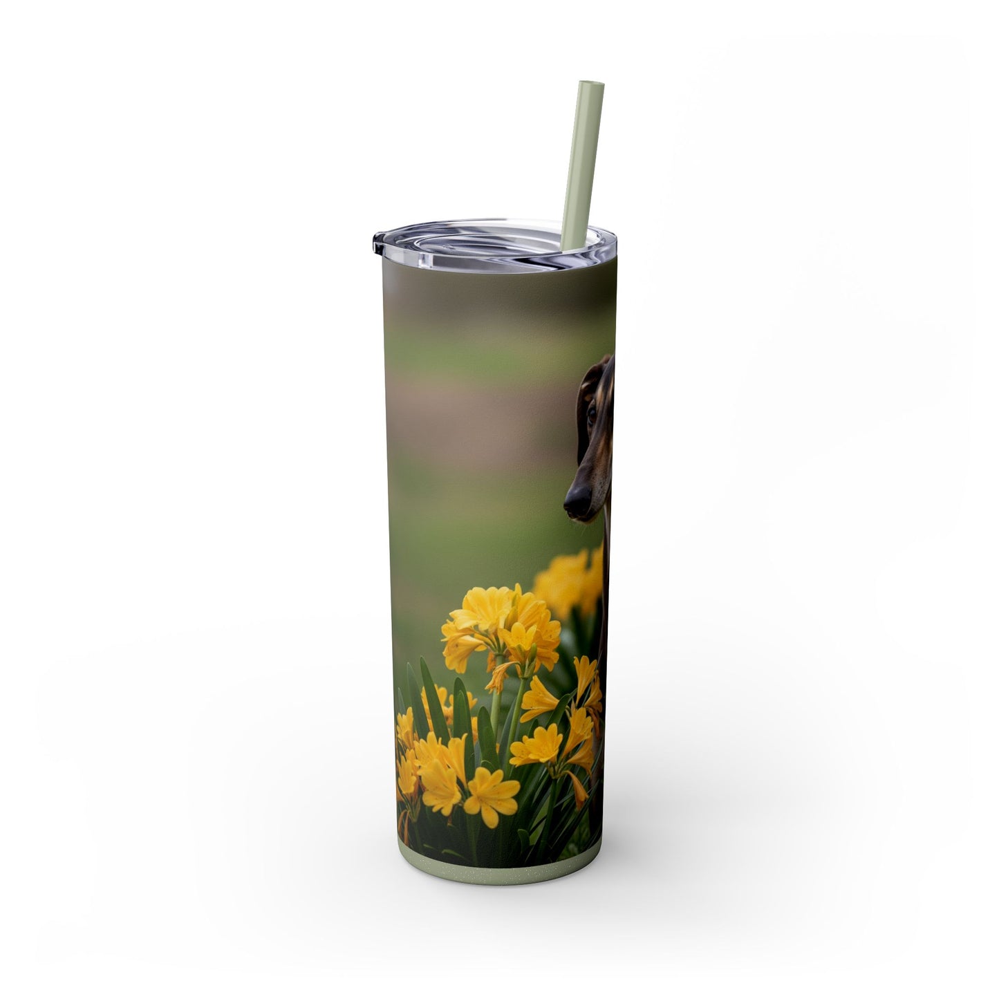 Sloughi Skinny Tumbler with Straw, 20oz