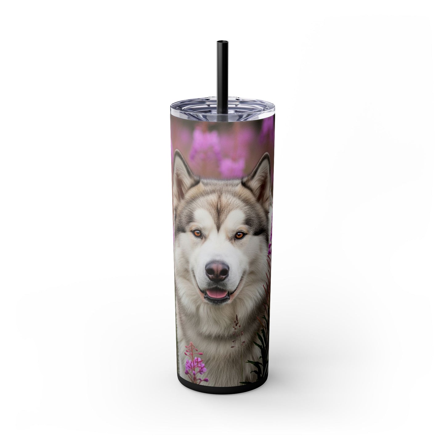 Alaskan Malamute Skinny Tumbler with Straw, 20oz