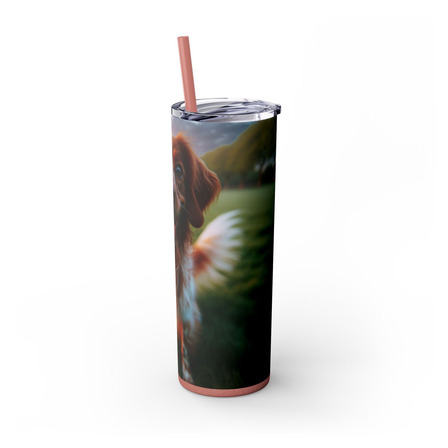 Brittany Dog Tumbler with Straw, 20oz