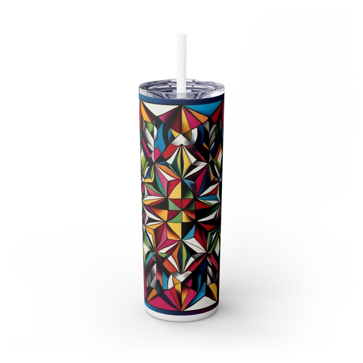 Optical Illusion Skinny Tumbler with Straw, 20oz