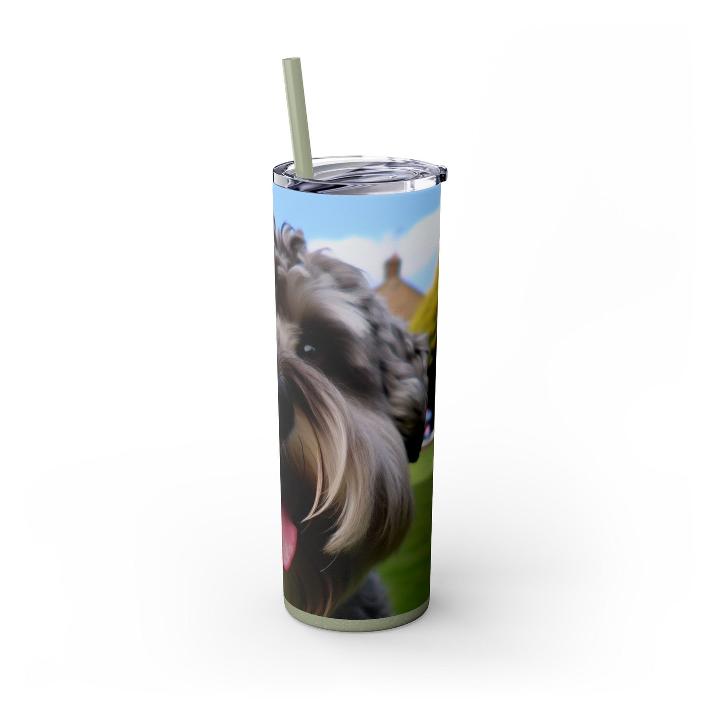Schnoodle Skinny Tumbler with Straw, 20oz