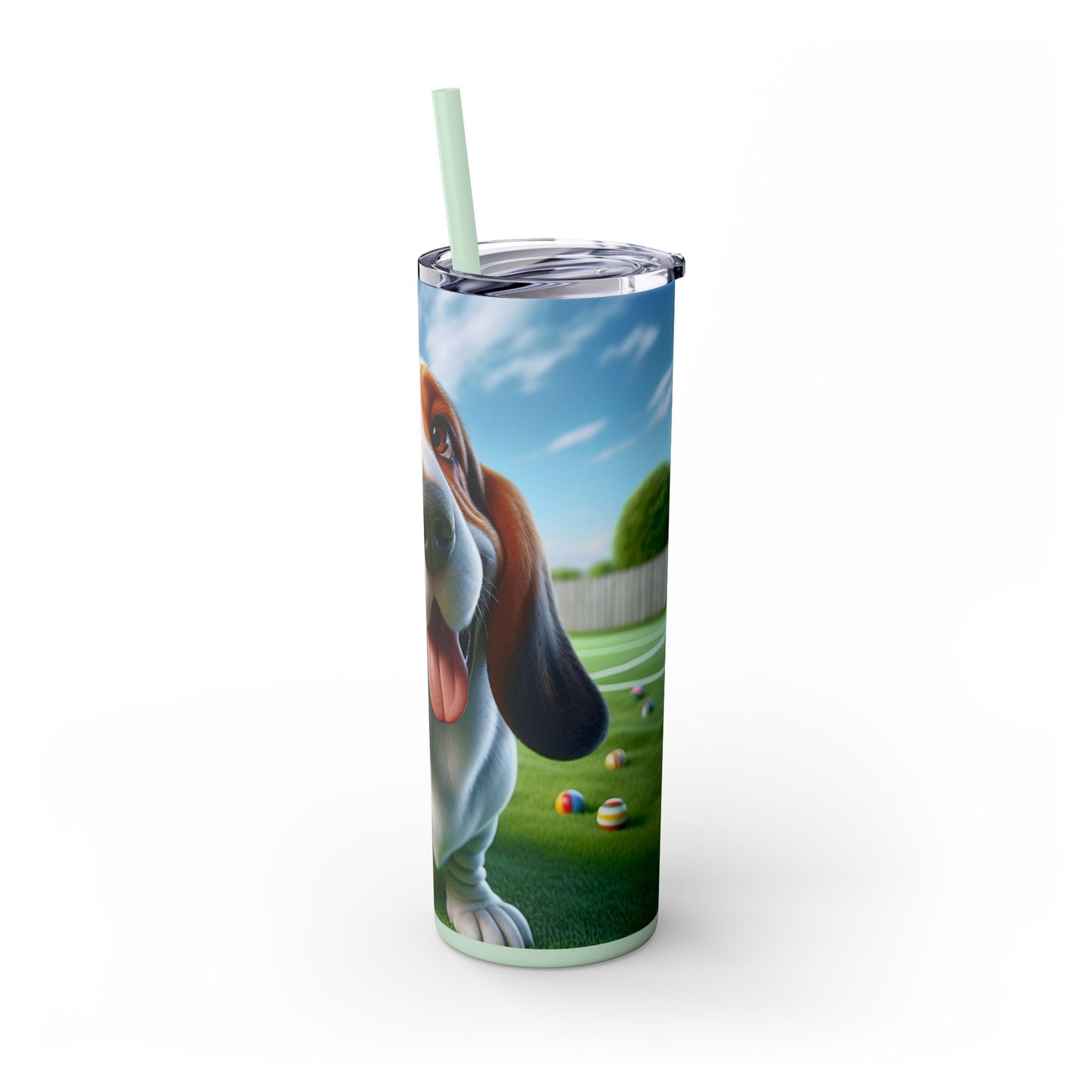 Basset Hound Tumbler with Straw, 20oz