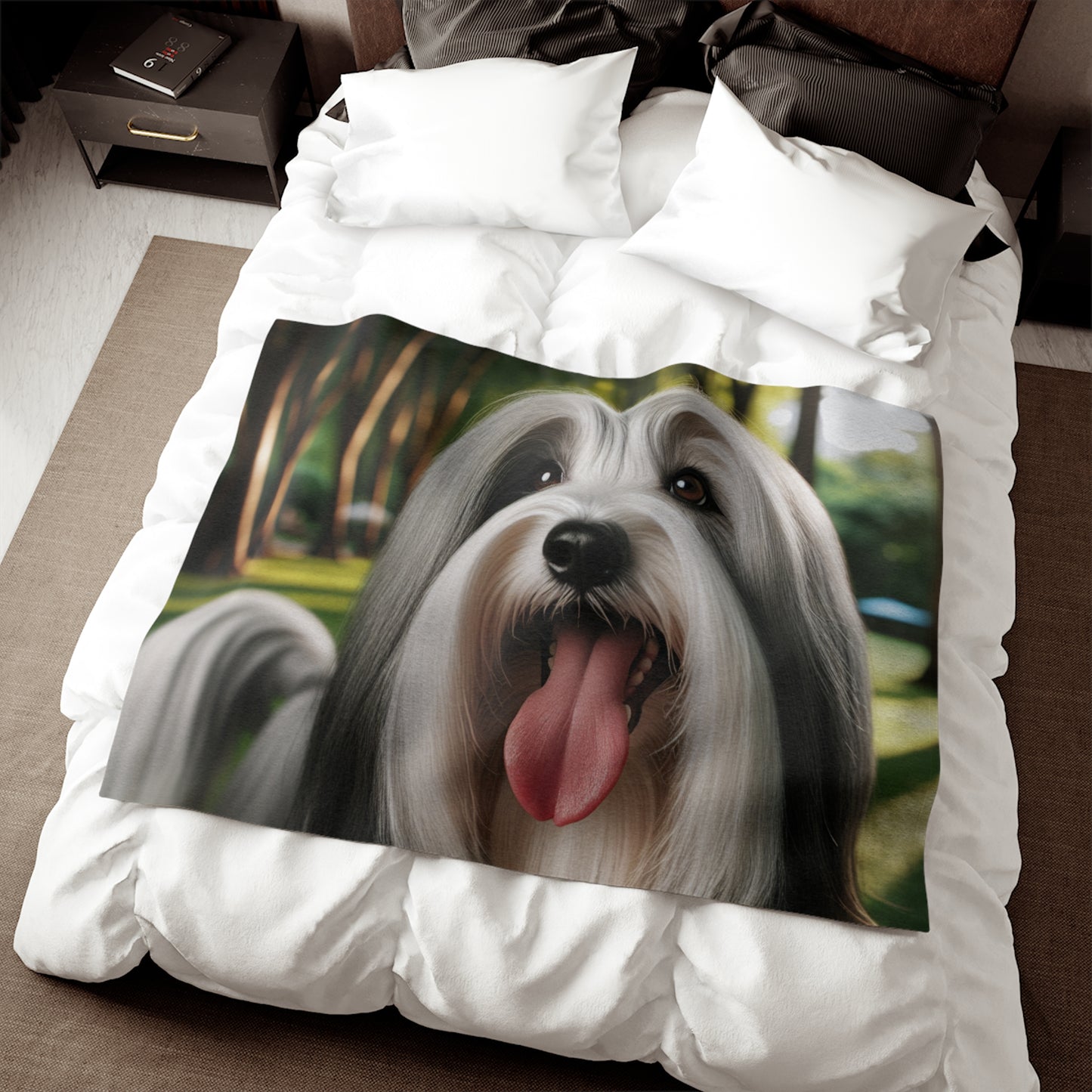 Manta tipo sudadera con diseño de terrier tibetano