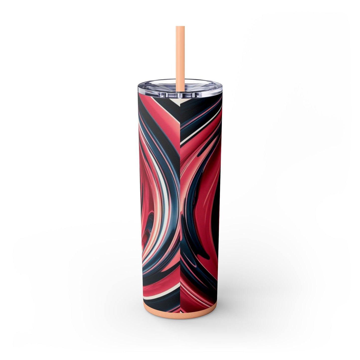 Optical Illusion Skinny Tumbler with Straw, 20oz