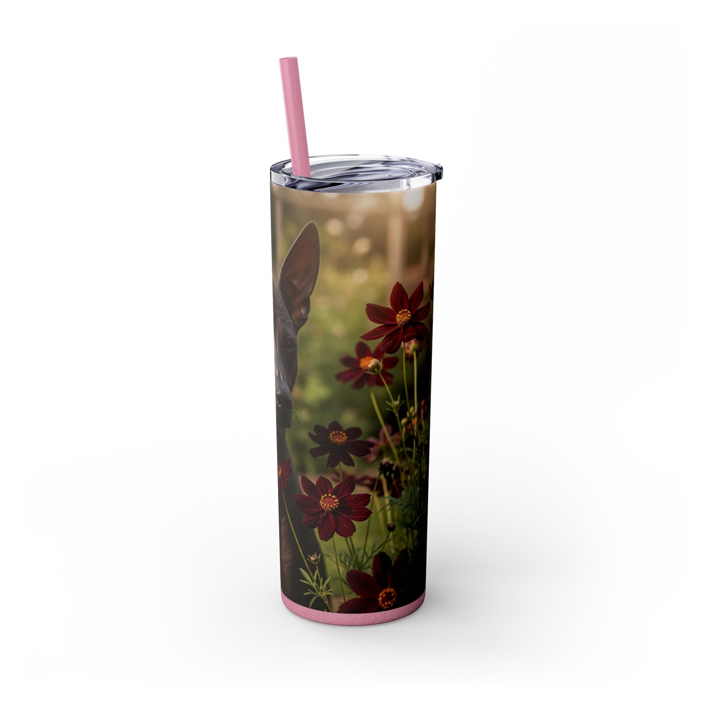 Xoloitzcuintli Skinny Tumbler with Straw, 20oz