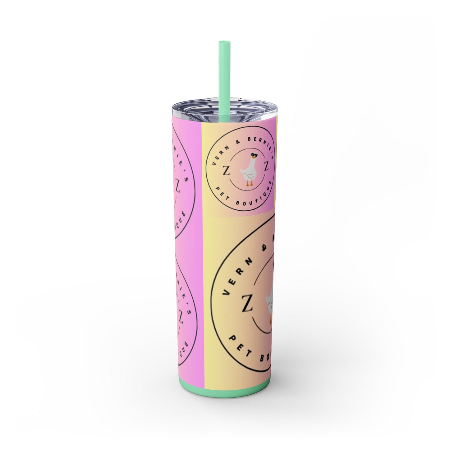 Vern and Bernie's Skinny Tumbler with Straw, 20oz